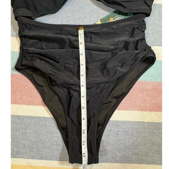 Blooming Jelly Black Cutout One-Piece Swimsuit - Size Medium - Picture 3 of 6